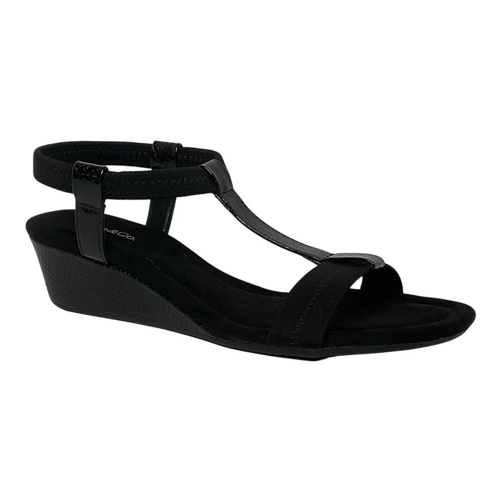 Style & Co Women's Step N Flex Voyage Wedge Heel Sandals Black Size 8 1/2